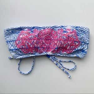 The Bikini Lab Embroidered Bandeau Swim Top